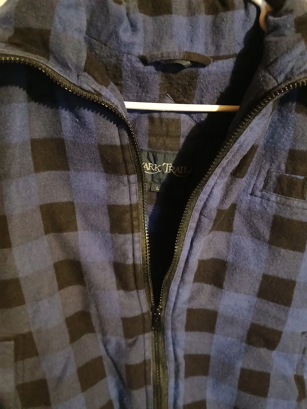 Ozark Trail Kids Blue and Black Plaid Puffer Vest